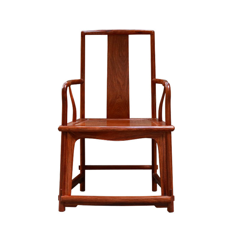 明式扇形官帽椅非洲花梨南官帽办公坐椅中式榫卯红木家具原创设计