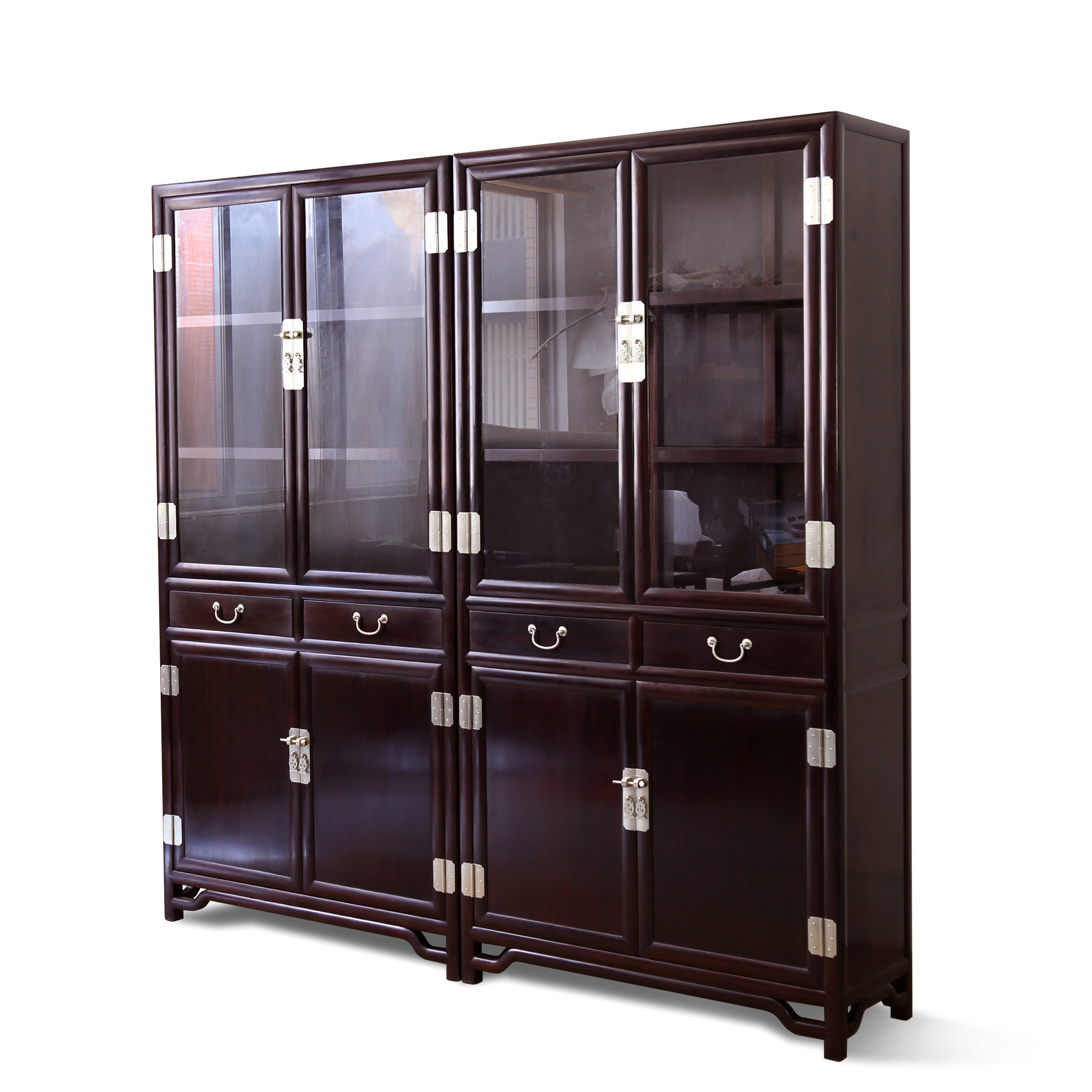 东非酸枝明式书柜中式红木素面书橱实木文件柜明清古典书房家具