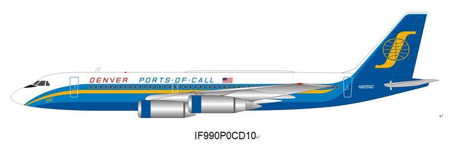 预售inflight飞机模型合金丹佛康维尔cv990n8259c飞机模型