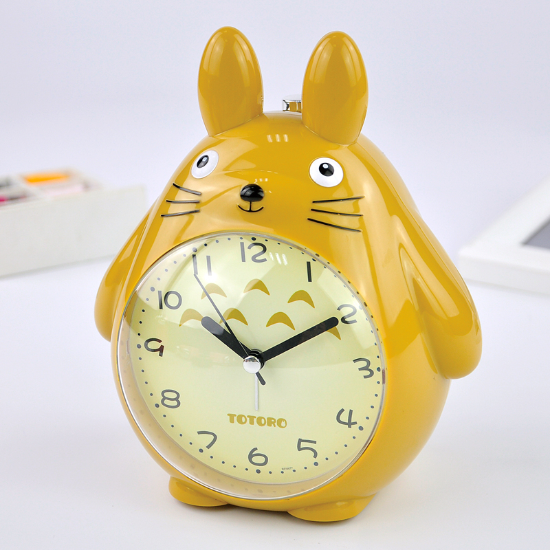 龙猫会说话儿童卡通闹表语音创意夜光静音床头学生客厅卧室小闹钟