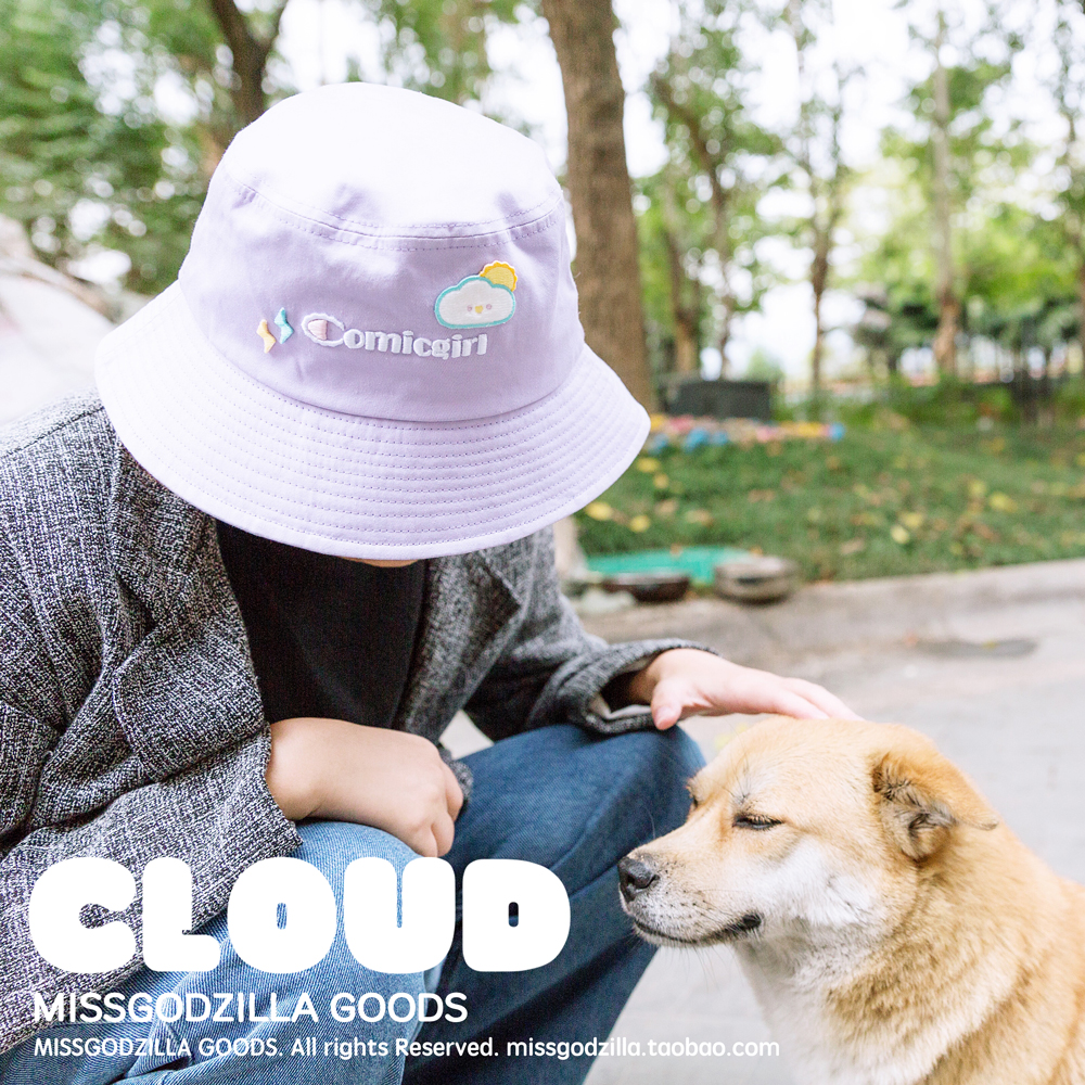 哥斯拉小姐可爱云朵刺绣贴ns书包iPad装饰布贴衣服手机壳鞋补丁贴