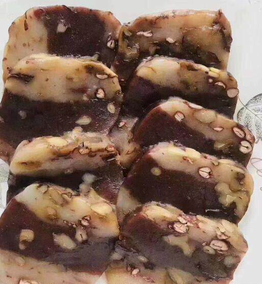 君君夹心疯糕里面核桃仁松子枣子赤豆豆沙早点传统中式糕点