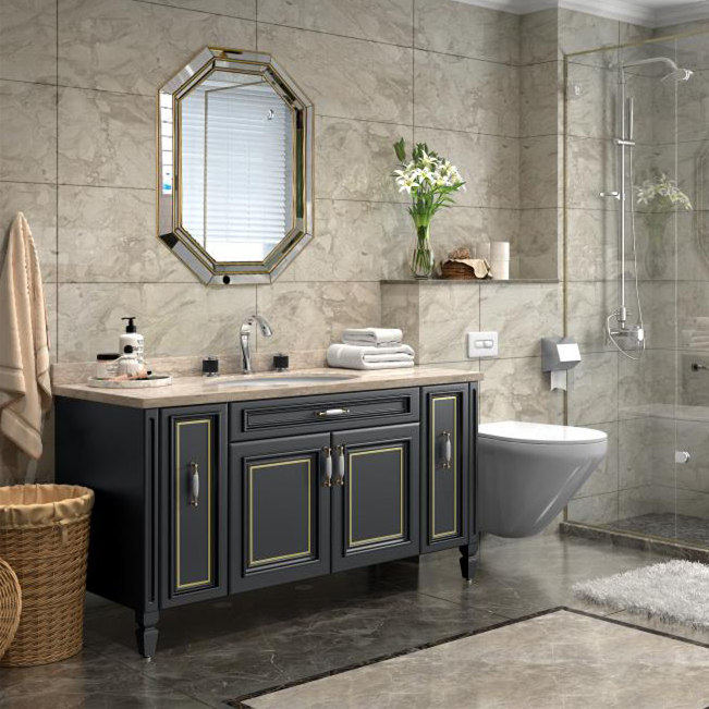 美式轻奢浴室柜高端卫浴卫生间洗漱洗手盆浴室柜