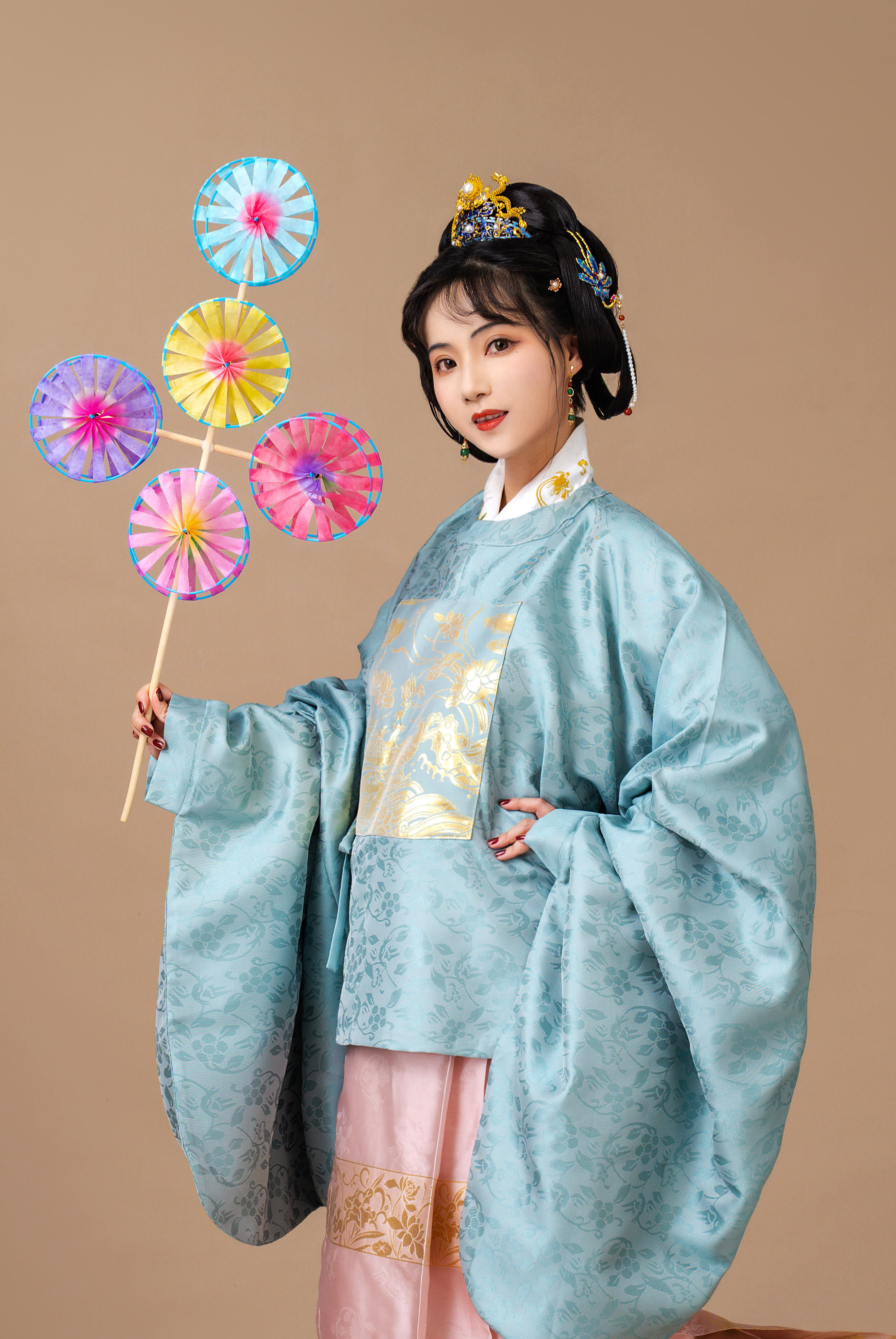 鸾制月下鸳鸯明制圆领衫圆领袍马七夕情侣汉服汉服