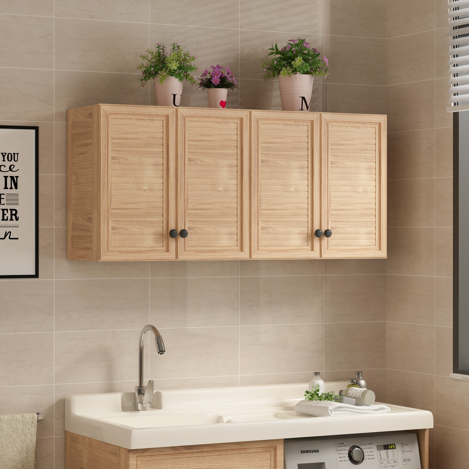 阳台储物柜吊柜防水防晒太空卫生间浴室柜挂墙墙壁吊柜