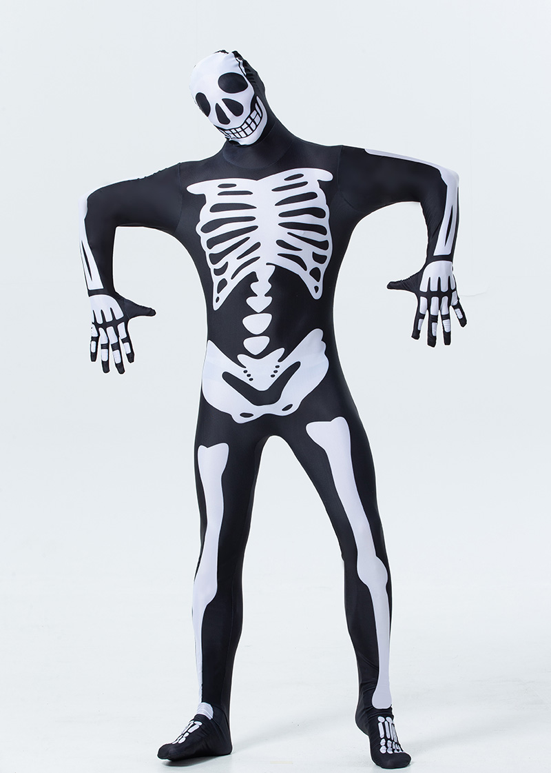 万圣节成人恐怖全包紧身变形骷髅骨架恶搞吸血鬼民族服装
