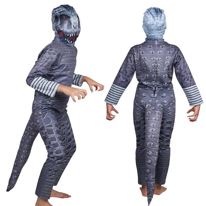 连体万圣节儿童恐怖cos恐龙dinosaur服全包紧身衣表演儿童演出服