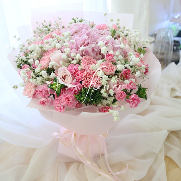 同城鲜花速递生日送花闺蜜长辈妈妈礼物康乃馨满天星鲜花速递同城