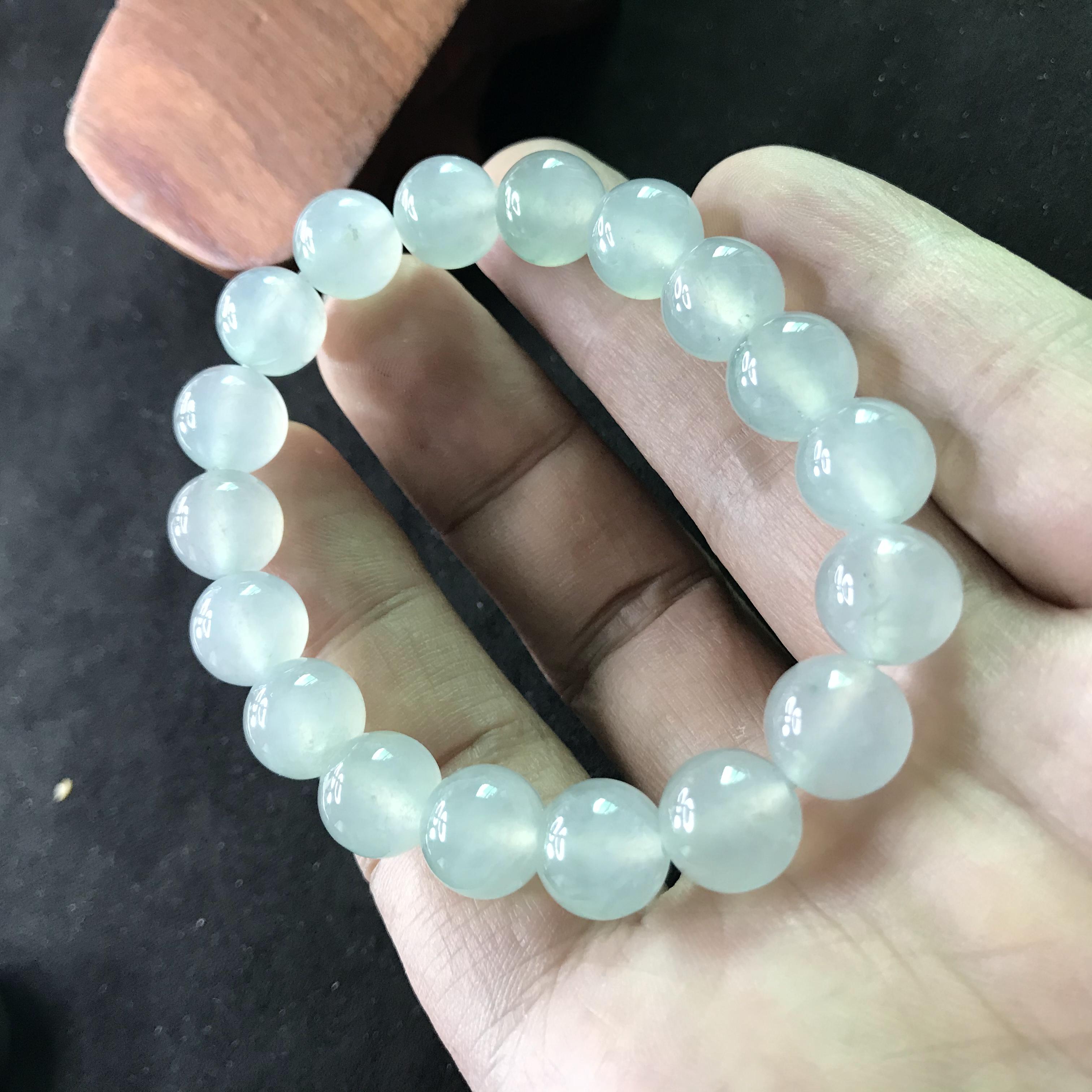 善诚翡翠天然货冰糯种玉石圆珠珠子手链手串其他