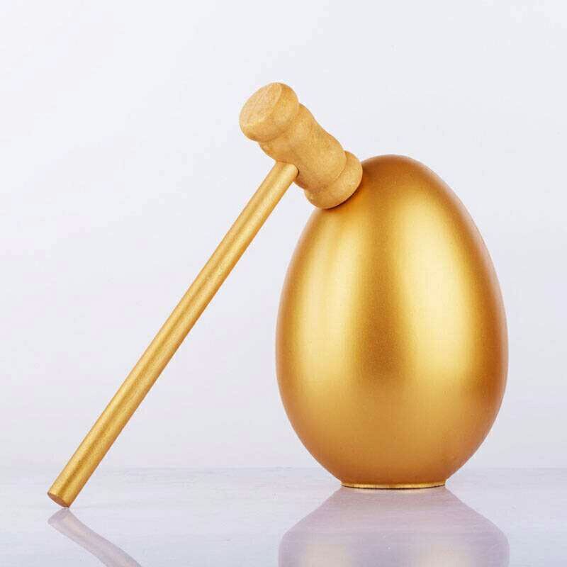 金蛋专用锤子金锤抽奖道具彩蛋金色木锤厂家创意礼盒