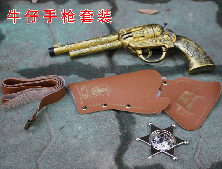 西部牛仔配饰复古玩具海盗牛仔枪套腰带胸章cosplay聚会装饰套装