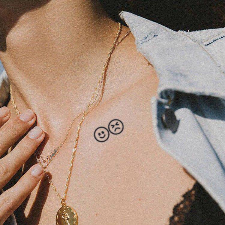 笑脸果汁贴纹身gd权志龙同款防水女持久男手腕ins表情包