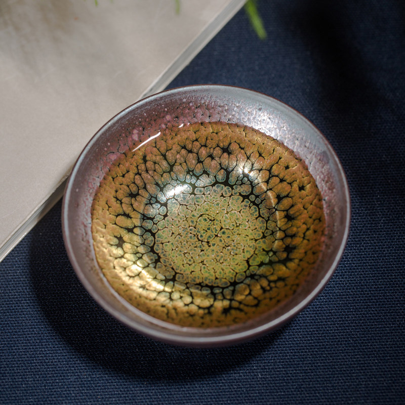 陈亮纯油滴茶盏天目主人陶瓷鹧鸪茶杯建盏原矿建盏