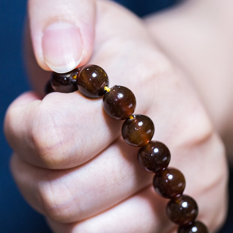 天然保真满血酒红山龟壳佛珠念珠手链手串文玩手串