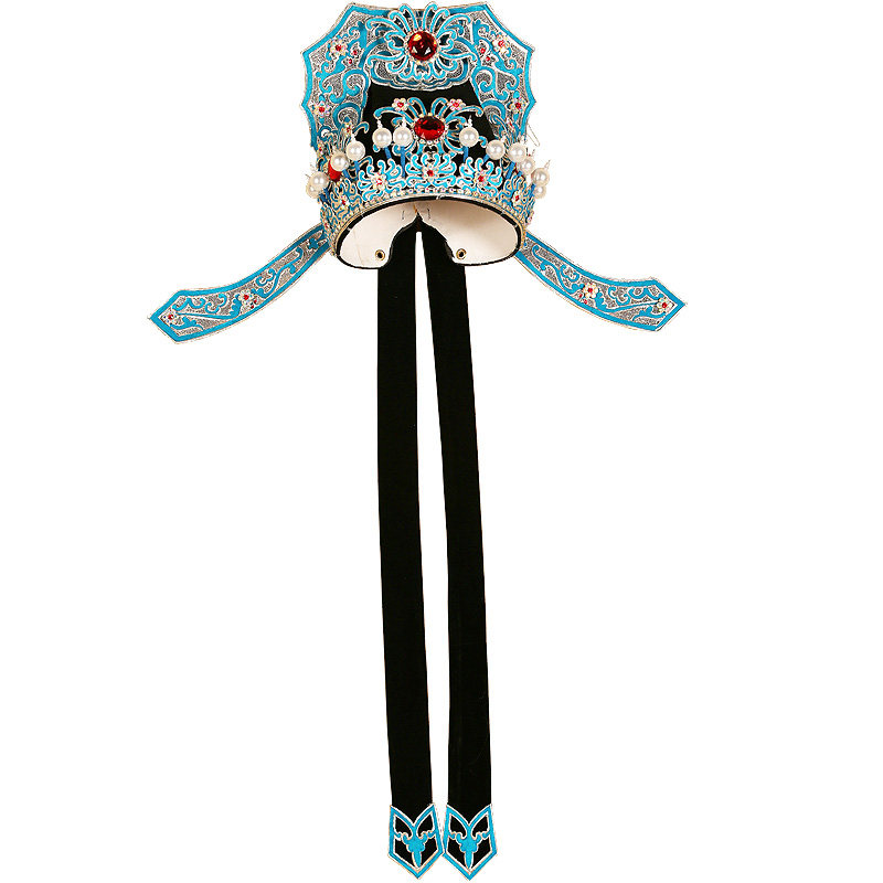 小生戏曲帽子豫剧唐伯虎巾硬帽盔头点改良菊花帽子