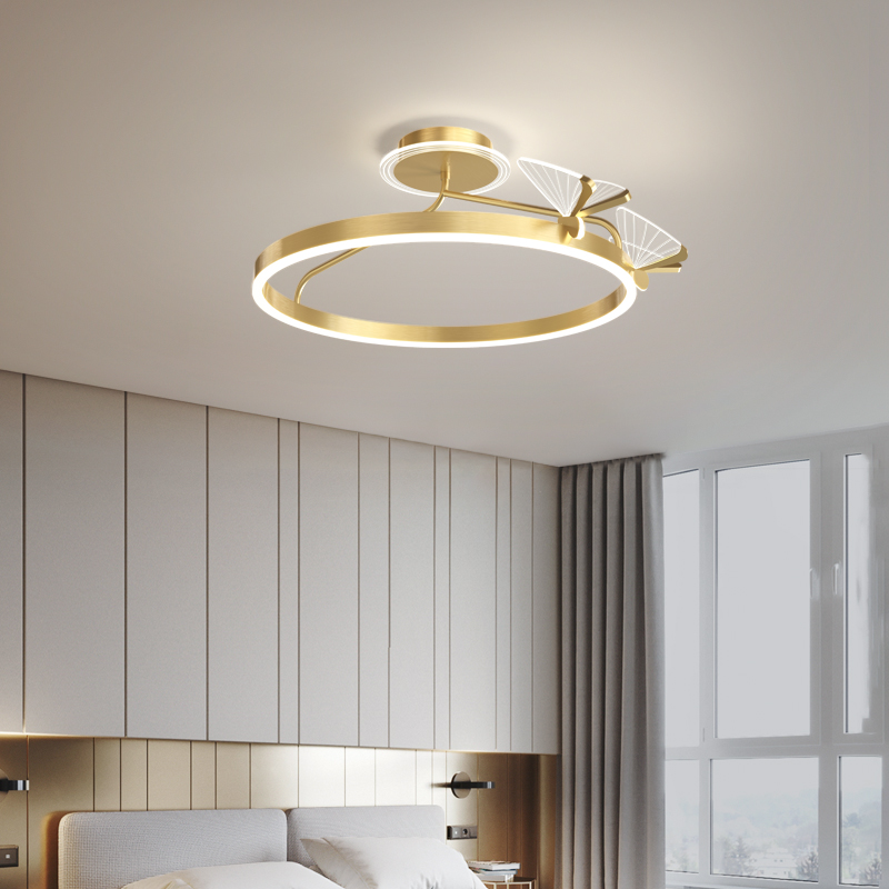轻奢卧室吸顶灯蝴蝶水晶现代简约吊灯灯饰北欧餐厅餐厅