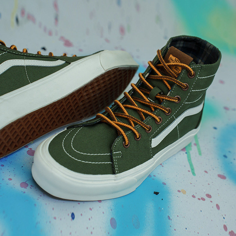 双旦vans范斯官方sk8hi复古古风墨绿配色高帮板鞋