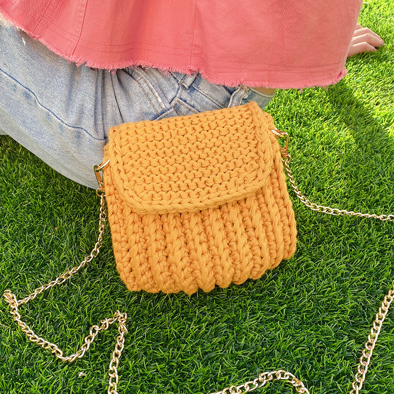 手织斜挎新款包新款贝壳毛线钩针自制制作包包毛线
