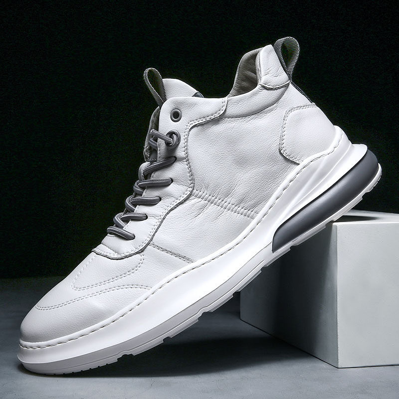 男鞋2019新款板鞋潮流休闲小皮鞋男士小白潮鞋韩版百搭白鞋秋冬季