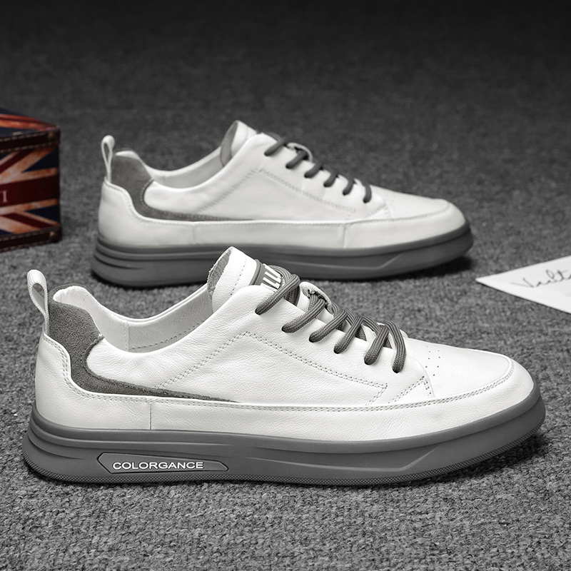 秋季男鞋休闲皮鞋潮流百搭板鞋小白鞋工作潮鞋白鞋2022年新款夏季