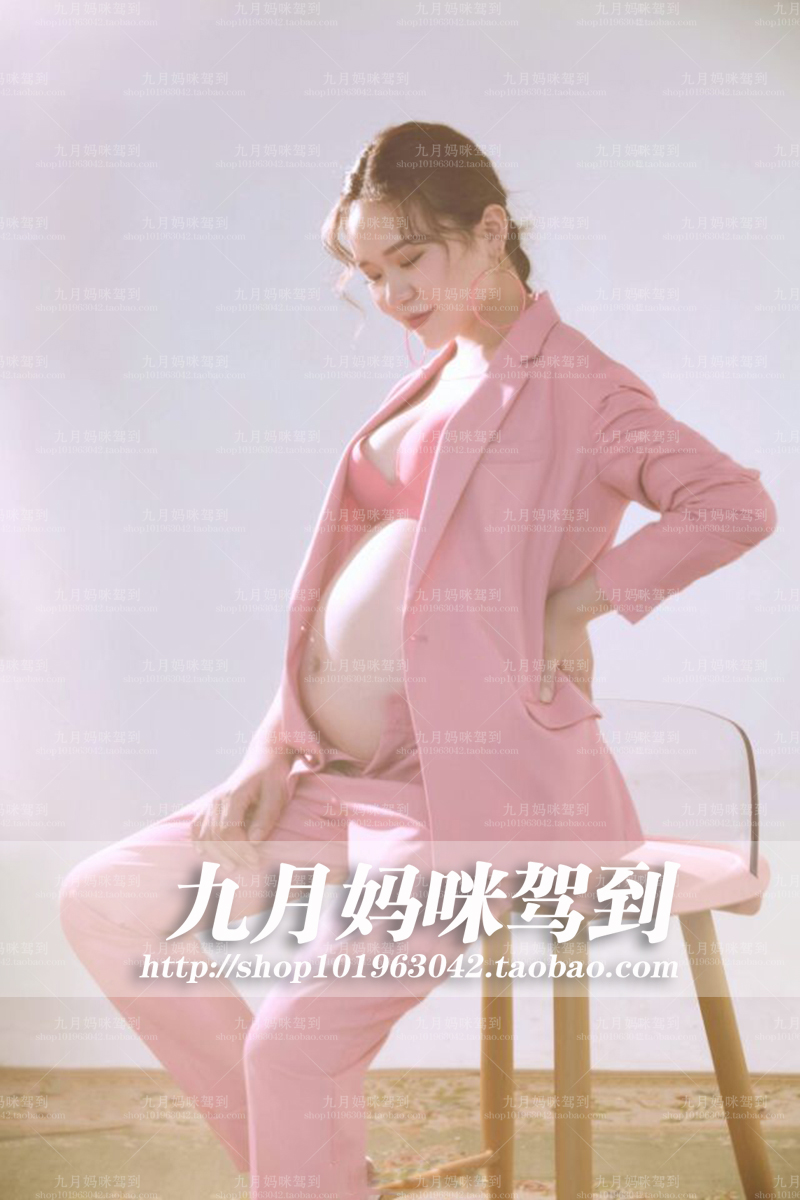 350孕妇拍照服装新款韩式西服大肚妈咪孕姿摄影写真艺术照衣服