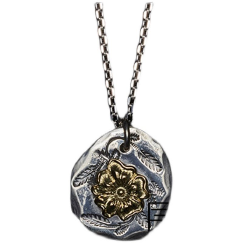 日本代购larrysmith蔷薇点金叶子饼l印第安风格手工银饰