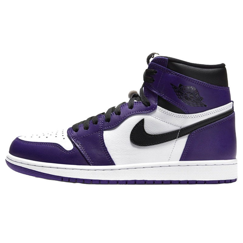 air jordan 1 aj1 court purple白紫脚趾葡萄篮球鞋555088-500