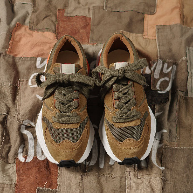 余文乐nigel cabourn三原康裕拼色溶解老爹鞋时透气帆布鞋MMY鞋潮