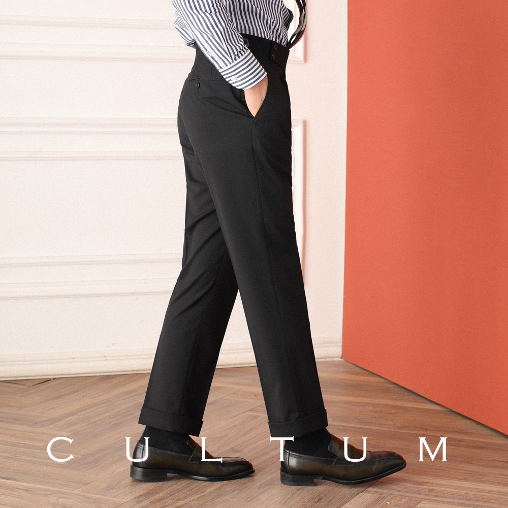 cultum100精纺羊毛意式那不勒斯西裤高腰免烫坠感西装西裤