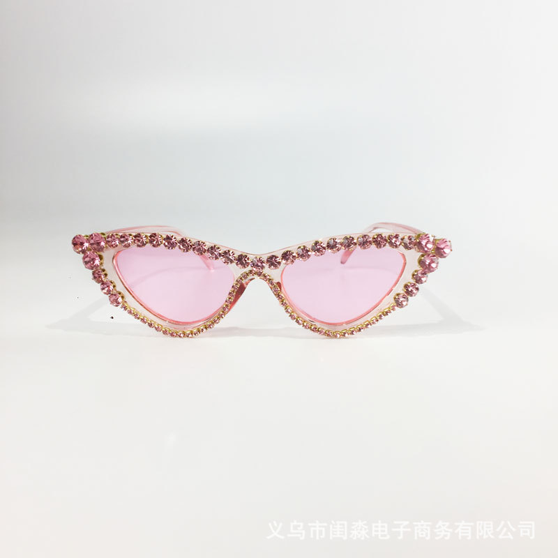 水钻太阳镜墨镜时尚个性夸张欧美猫眼三角眼镜街太阳眼镜