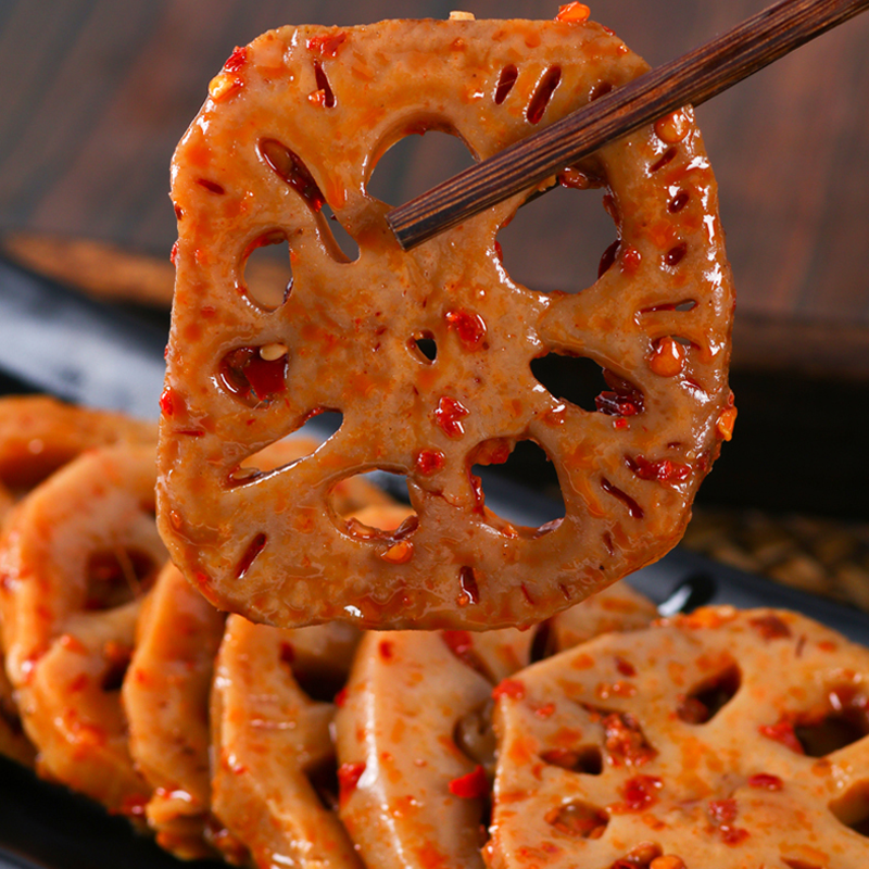 湖南特产常德徐老板麻辣藕片200克酱板藕块香辣味脆莲藕卤味小吃_双氙