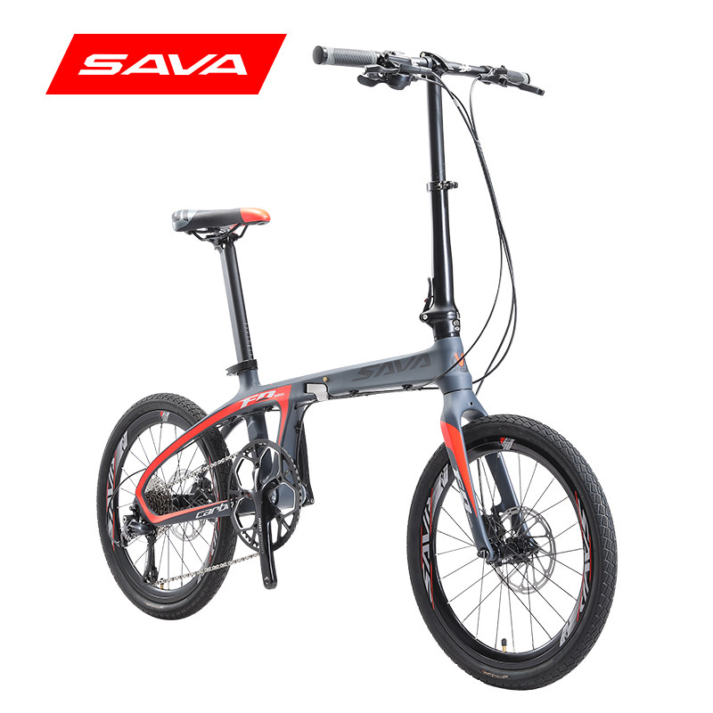 sava萨瓦碳纤维折叠自行车禧玛诺变速双碟成人单车折叠自行车