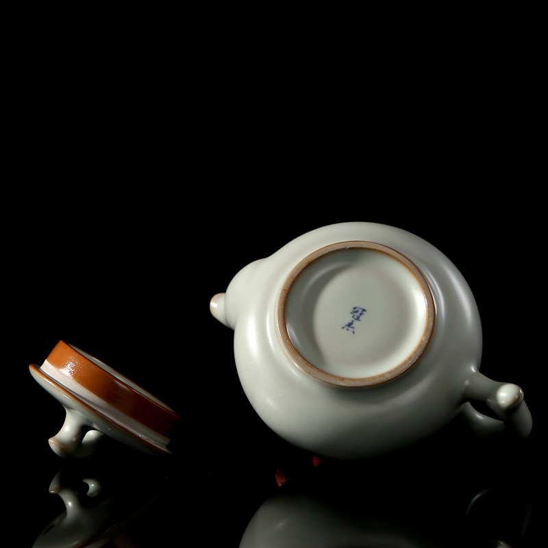 汝窑茶壶茶具台湾冠杰功夫汝瓷开片茶壶