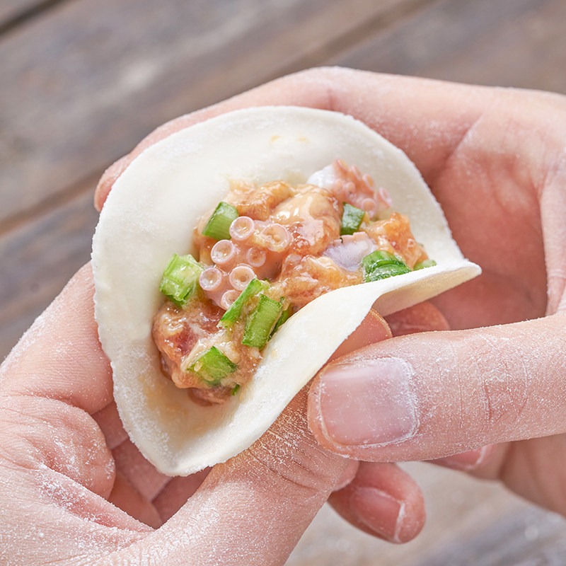饺子汉唐八爪鱼水饺章鱼山东青岛海鲜手工工大水饺