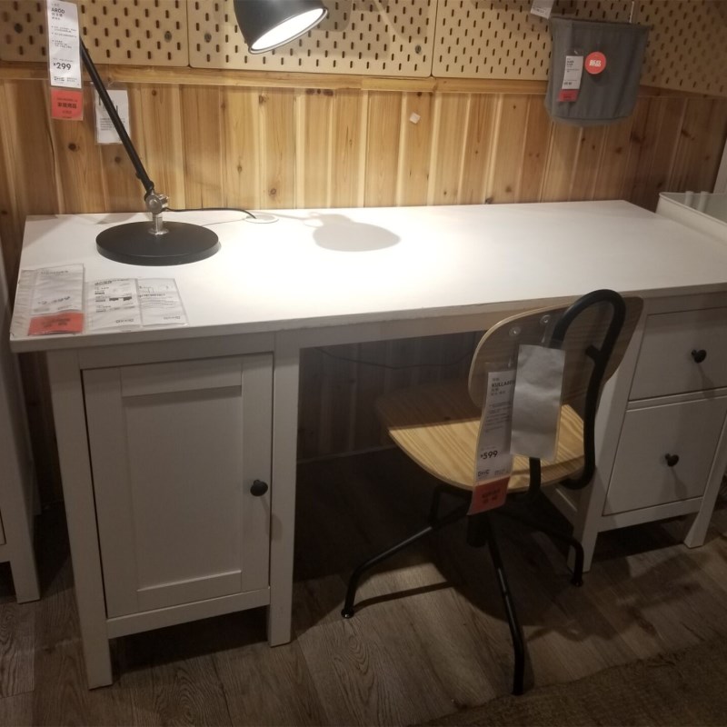 宜家汉尼斯书桌电脑桌办公学习家用现代简约儿童小书书桌