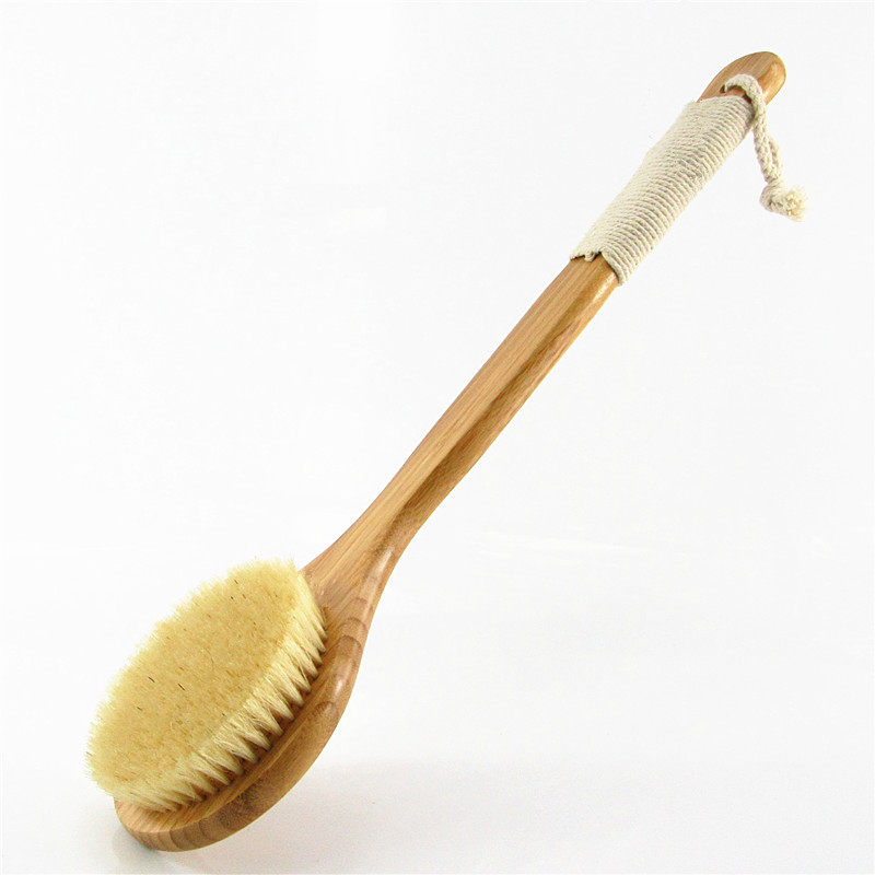 沐浴楠竹竹中号整柄猪鬃长柄马鬃洗澡按摩刷搓浴刷