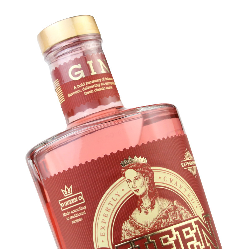 洋酒queengin弗尔图娜玫瑰皇后金酒俄罗斯原瓶金酒