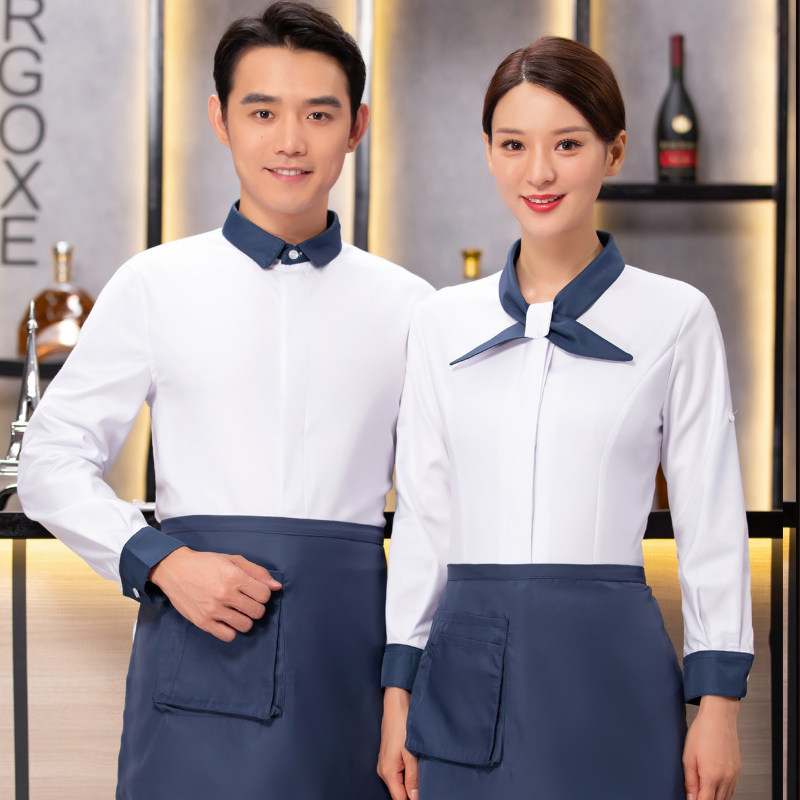 工作服服务员长袖西餐厅饭店餐饮酒店秋冬冬装火锅店酒店工作制服