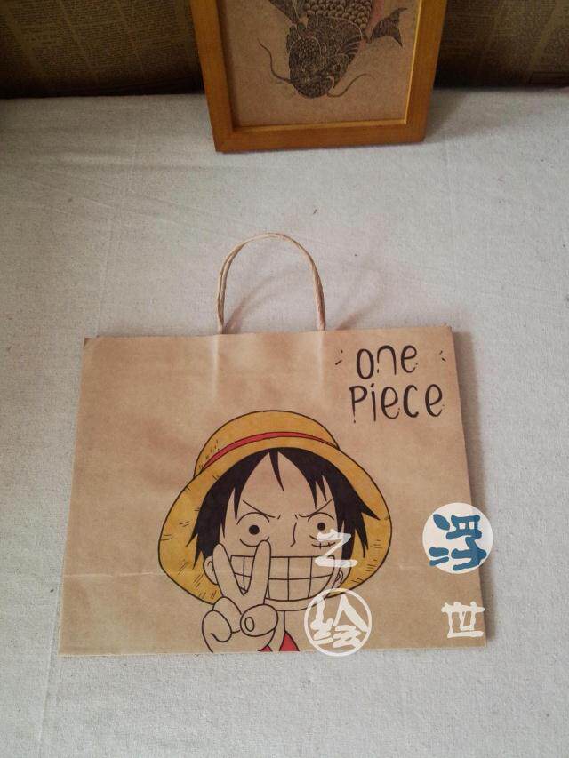 牛皮牛皮纸纸袋涂鸦路飞萌萌哒可爱创意礼品袋礼品袋