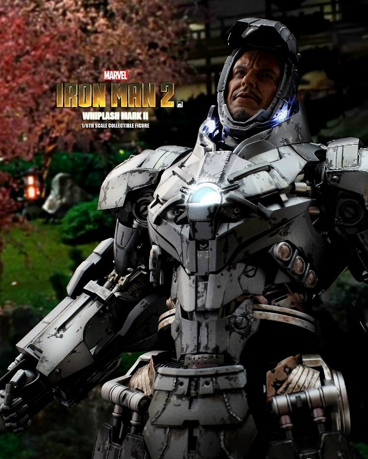 漫威hottoys钢铁侠合金压铸丧鞭鞭索狂鞭whiplash模型兵人专区