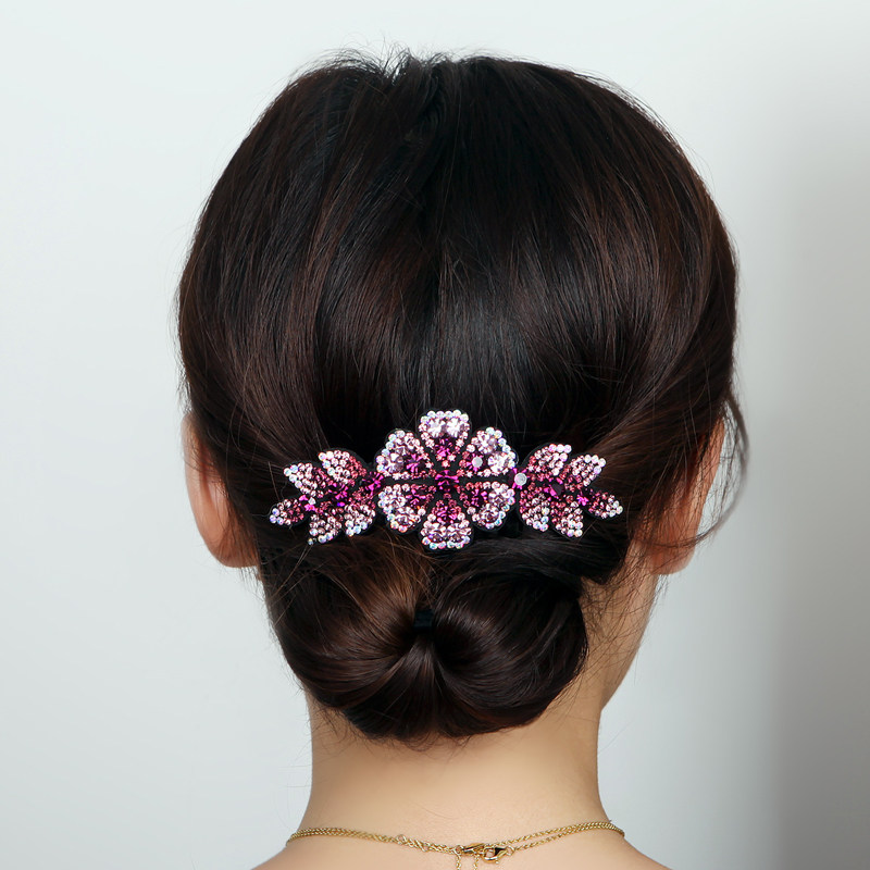 盘发发饰韩国头饰镶钻发卡丸子头发发夹后脑勺发饰