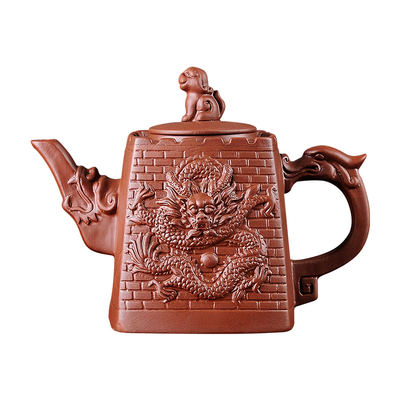 中华龙壶原矿宜兴紫砂壶北方茶壶大号容量家用1500ml朱泥功夫茶器
