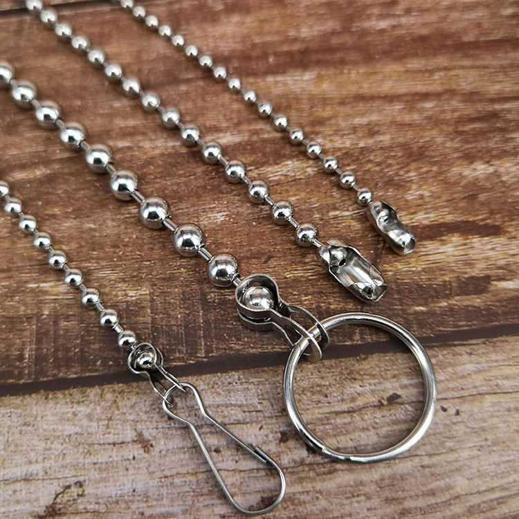 2.0毫米不锈钢圆波项链挂牌窗帘链子吊牌银色diy链条