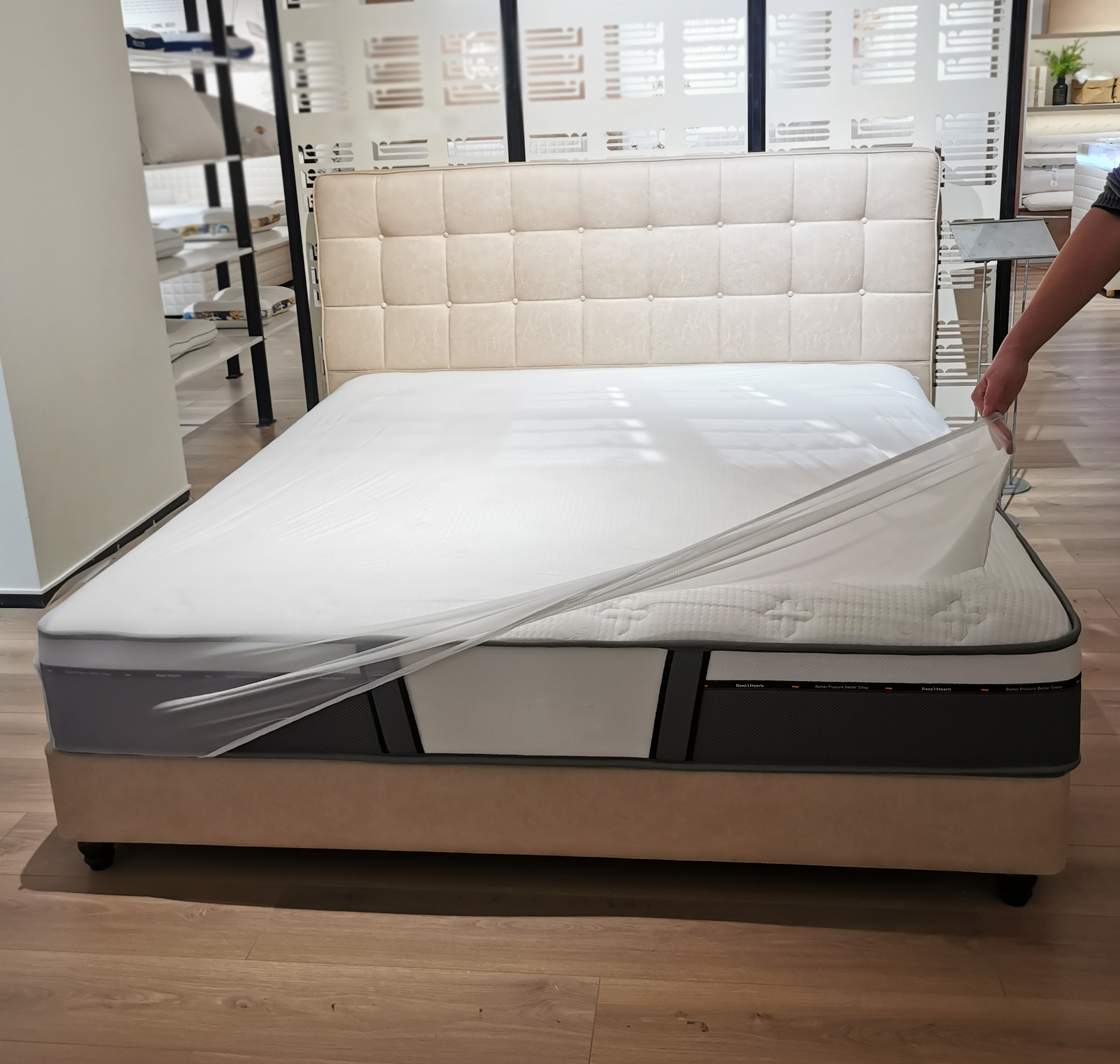 展厅床垫防尘防脏保护罩床笠纱全包透明透气床垫弹力防尘罩纱罩