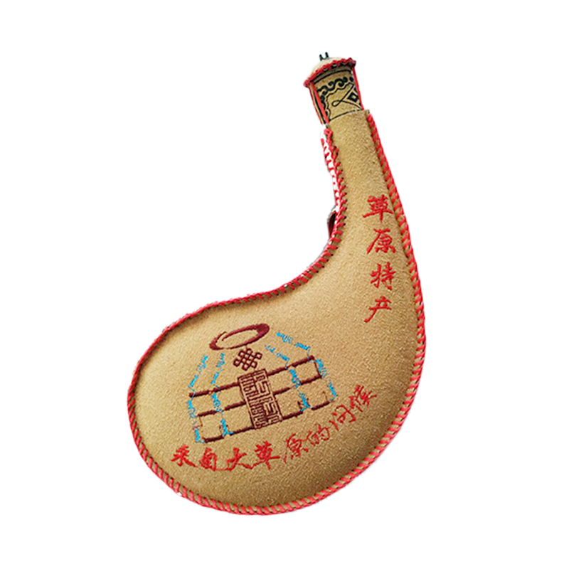内蒙古特产锡盟乌兰奶酒仿皮双边水袋酒囊皮囊38度500ml鲜马奶酒