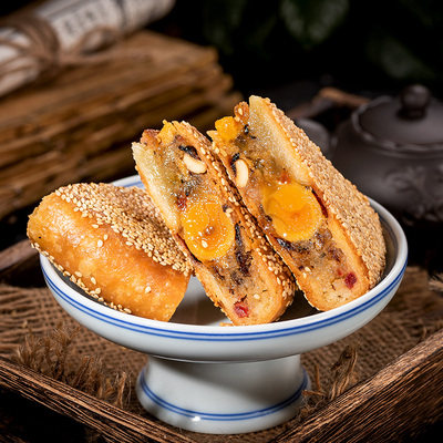 正宗桥墩门月饼 浙江温州苍南特产蛋黄鲜肉五仁中秋月饼礼盒500克