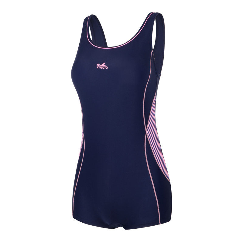 英发游泳衣耐穿新款休闲时尚保守连体专业平角温泉连体泳衣