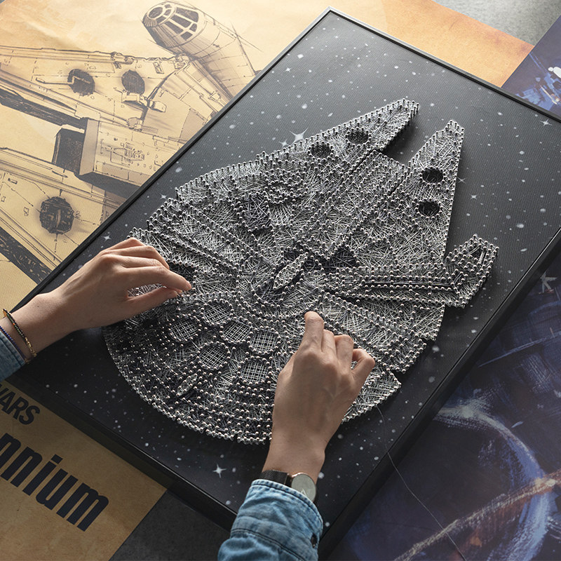 星球大战手工diy制作礼物绕线材料千年隼弦丝钉子画手作男生礼物