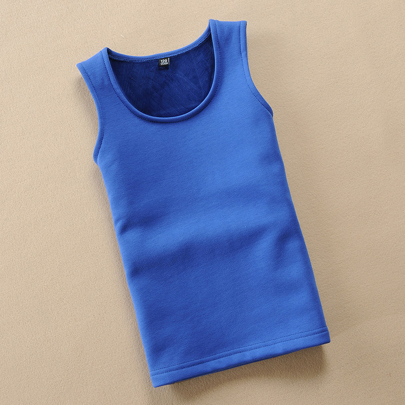 秋冬新款儿童加绒背心加厚男女女童打底保暖背心吊带