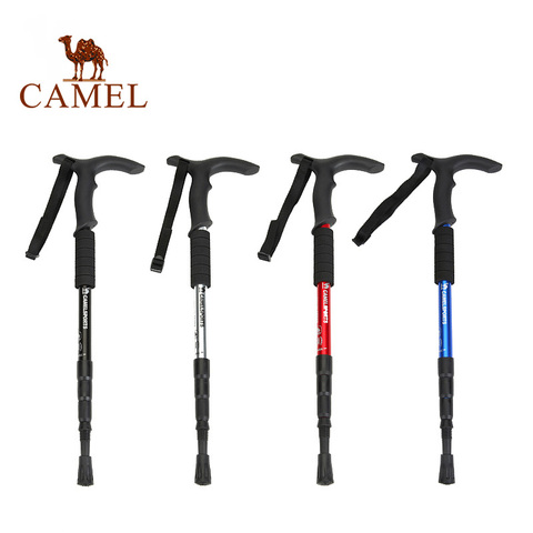 camelus旗舰店:骆驼户外防滑登山杖t型4节铝合金伸缩折叠拐杖徒步爬山